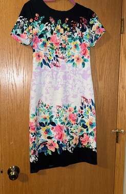 Maggy London Women's Scuba Midi Sheath, White/Rose,